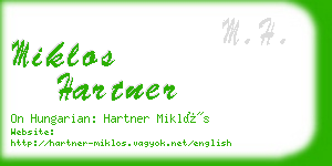 miklos hartner business card